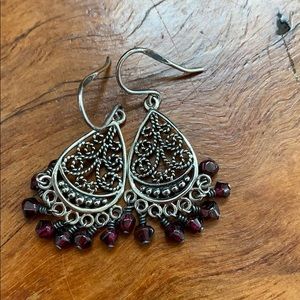 Silpada Garnet Filigree dangle earrings